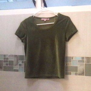 corduroy matching olive green skirt and shirt set
